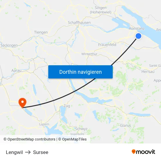 Lengwil to Sursee map
