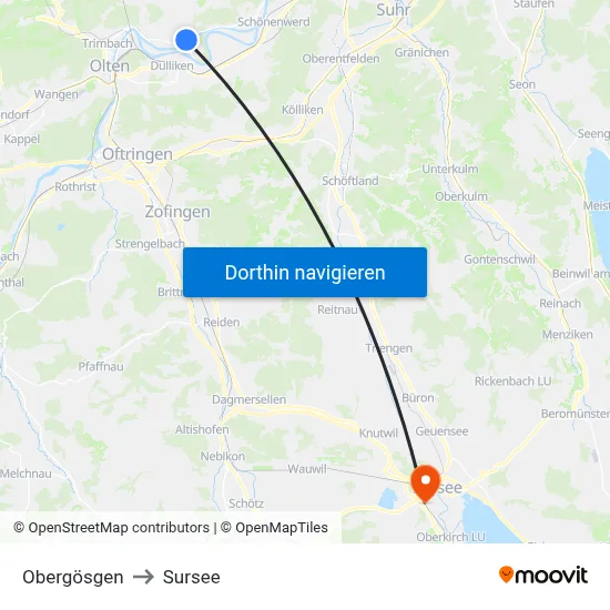 Obergösgen to Sursee map