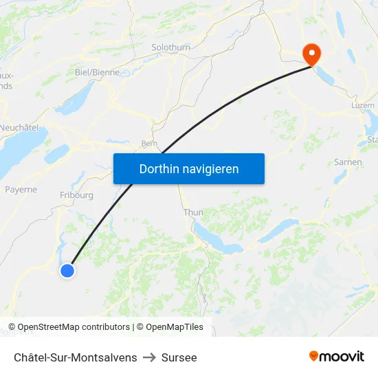 Châtel-Sur-Montsalvens to Sursee map