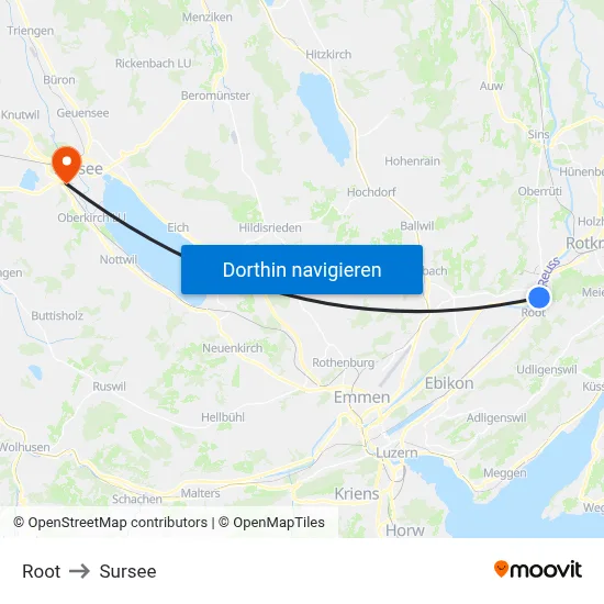 Root to Sursee map