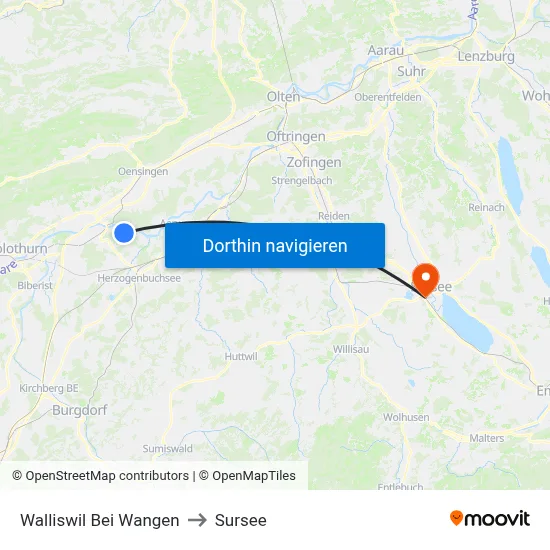 Walliswil Bei Wangen to Sursee map