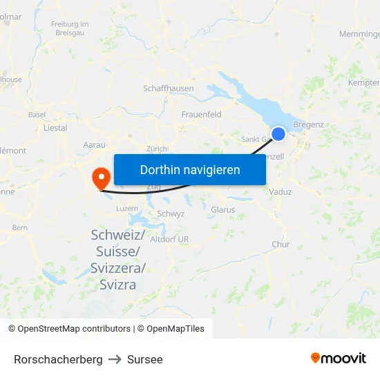 Rorschacherberg to Sursee map