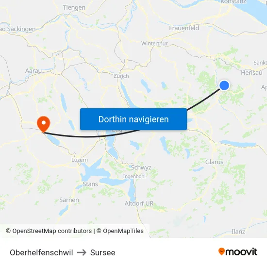 Oberhelfenschwil to Sursee map