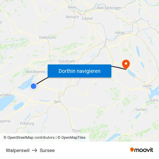 Walperswil to Sursee map