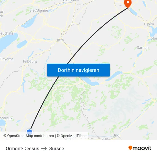Ormont-Dessus to Sursee map