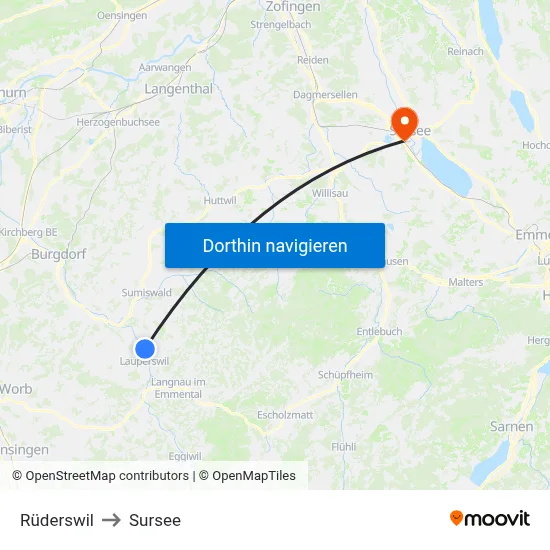 Rüderswil to Sursee map