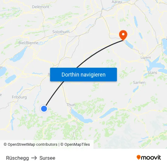 Rüschegg to Sursee map