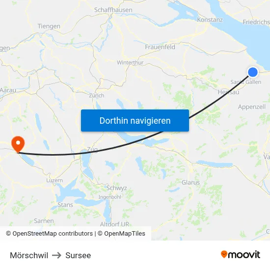Mörschwil to Sursee map