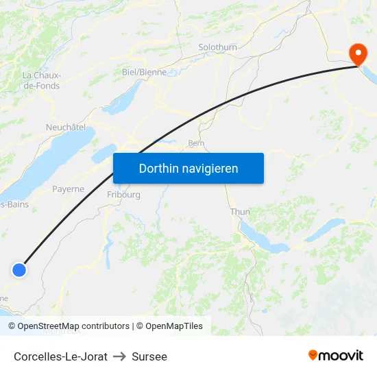 Corcelles-Le-Jorat to Sursee map