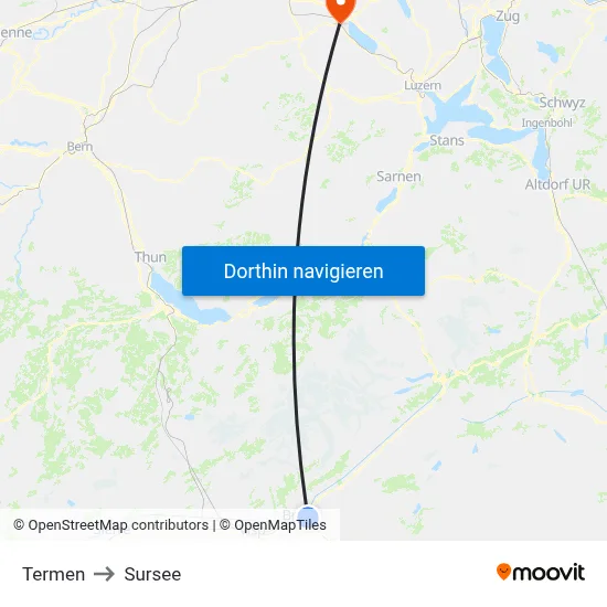 Termen to Sursee map