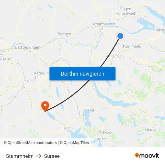 Stammheim to Sursee map