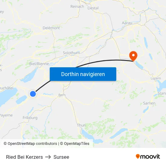 Ried Bei Kerzers to Sursee map
