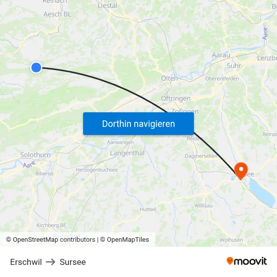 Erschwil to Sursee map