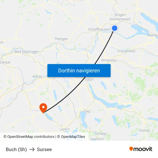 Buch (Sh) to Sursee map