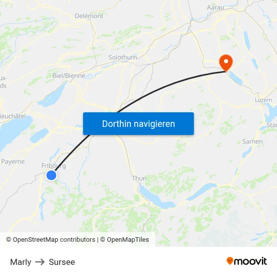 Marly to Sursee map