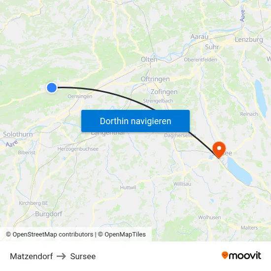 Matzendorf to Sursee map
