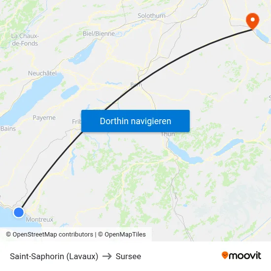 Saint-Saphorin (Lavaux) to Sursee map