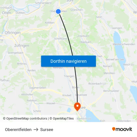 Oberentfelden to Sursee map