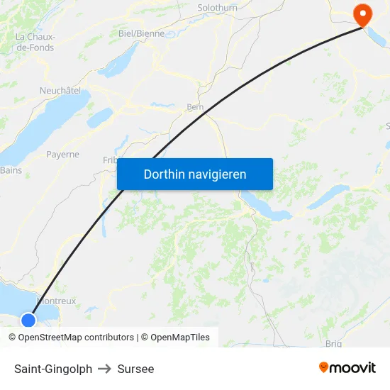 Saint-Gingolph to Sursee map