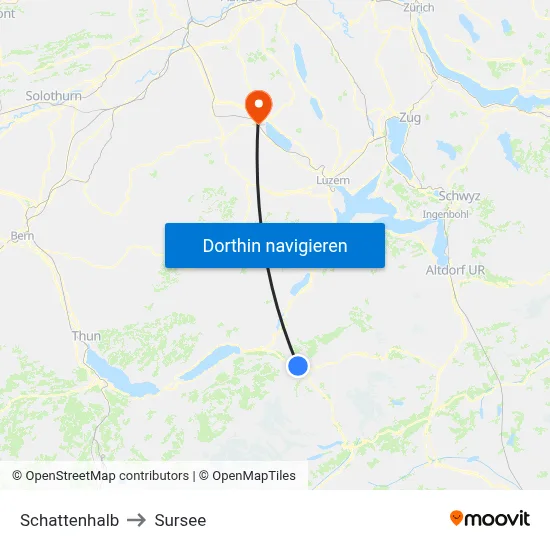 Schattenhalb to Sursee map