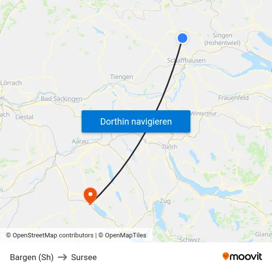 Bargen (Sh) to Sursee map