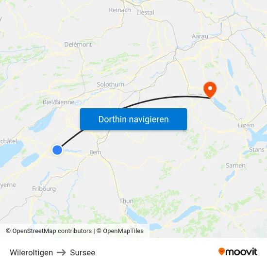 Wileroltigen to Sursee map