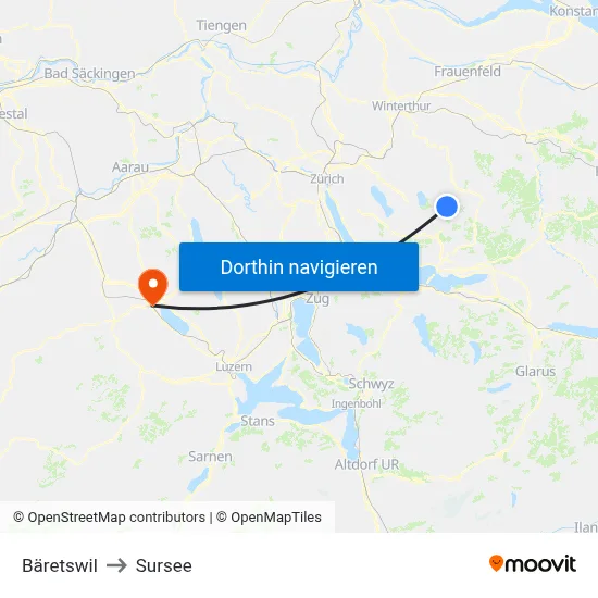 Bäretswil to Sursee map