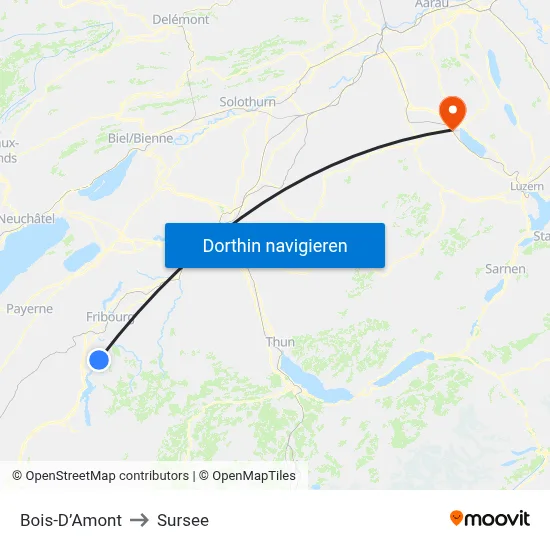Bois-D’Amont to Sursee map