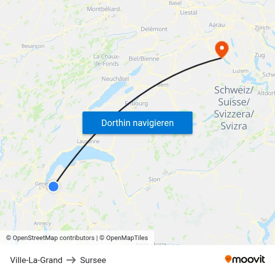 Ville-La-Grand to Sursee map