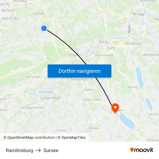 Ramlinsburg to Sursee map