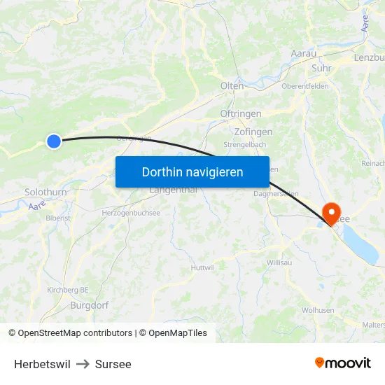 Herbetswil to Sursee map