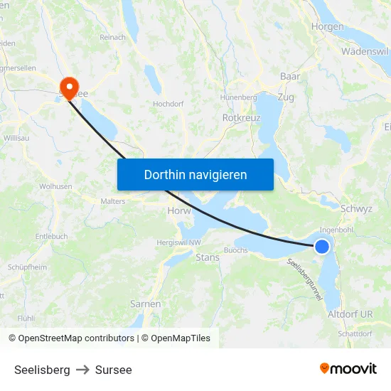 Seelisberg to Sursee map