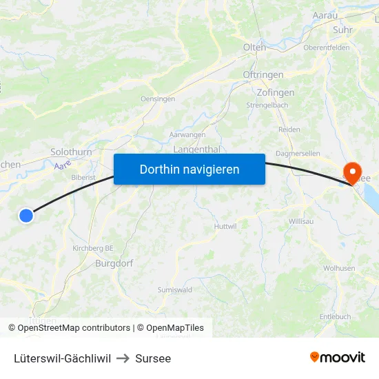 Lüterswil-Gächliwil to Sursee map