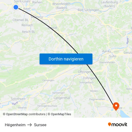 Hégenheim to Sursee map