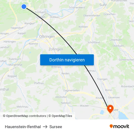 Hauenstein-Ifenthal to Sursee map