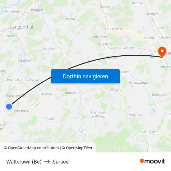 Walterswil (Be) to Sursee map