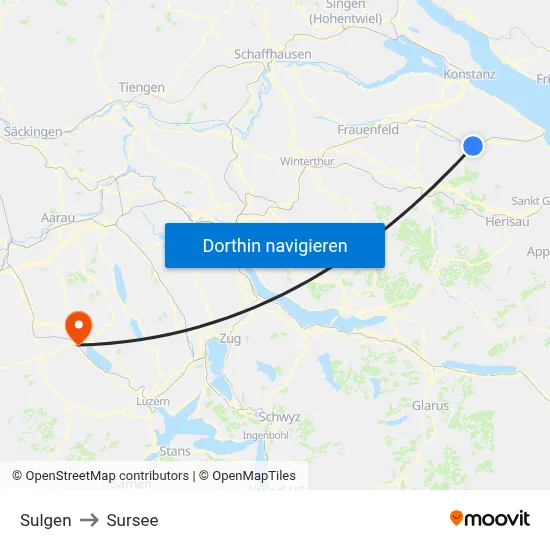 Sulgen to Sursee map