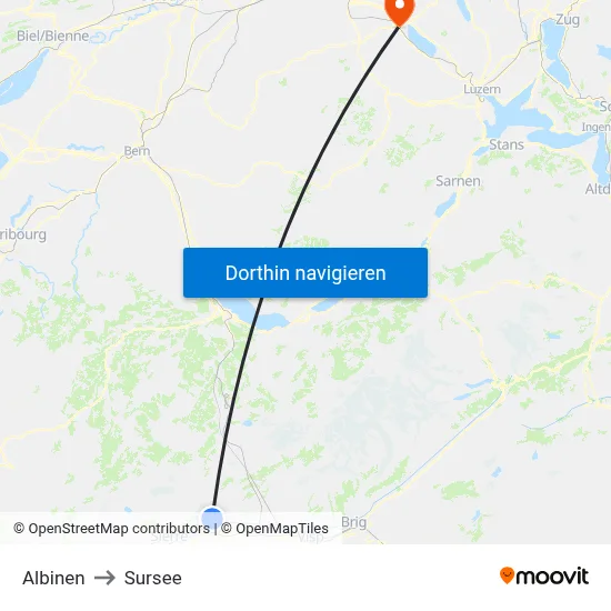 Albinen to Sursee map