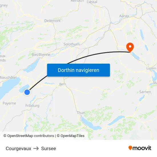 Courgevaux to Sursee map