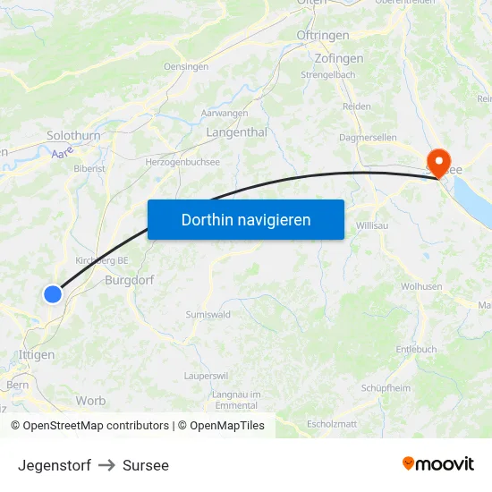 Jegenstorf to Sursee map