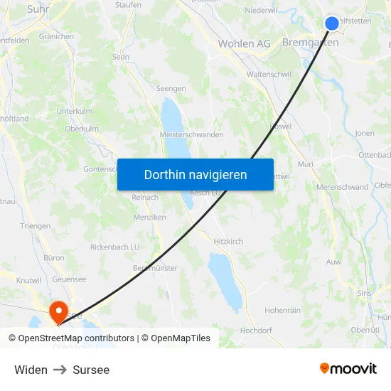 Widen to Sursee map
