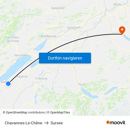 Chavannes-Le-Chêne to Sursee map