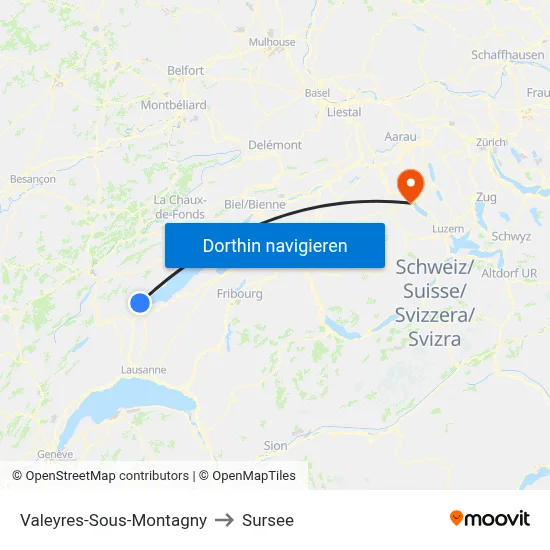Valeyres-Sous-Montagny to Sursee map