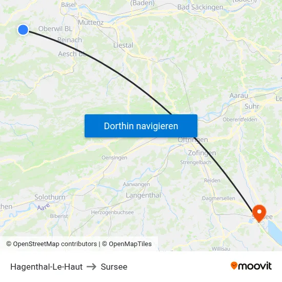 Hagenthal-Le-Haut to Sursee map