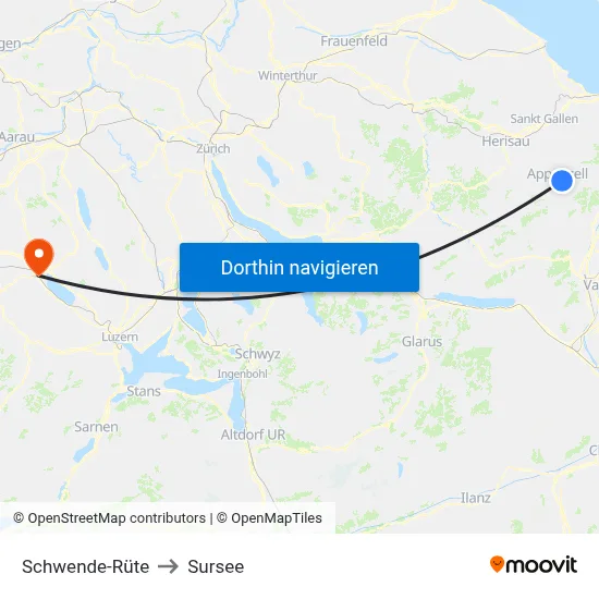 Schwende-Rüte to Sursee map