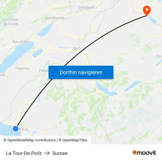 La Tour-De-Peilz to Sursee map