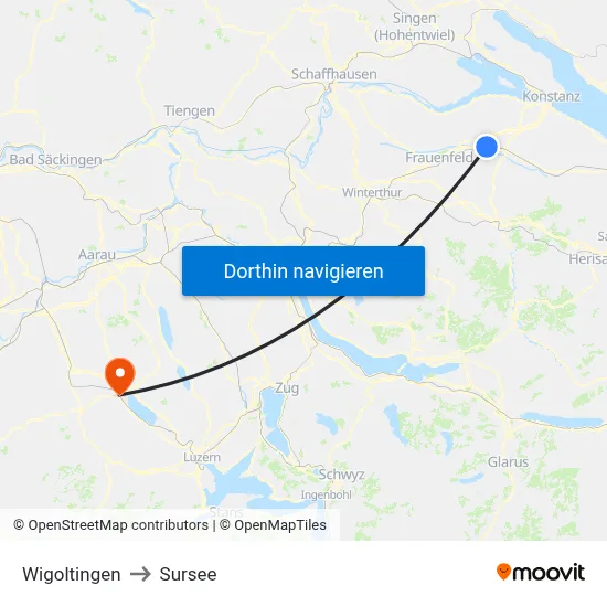 Wigoltingen to Sursee map