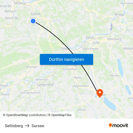Seltisberg to Sursee map