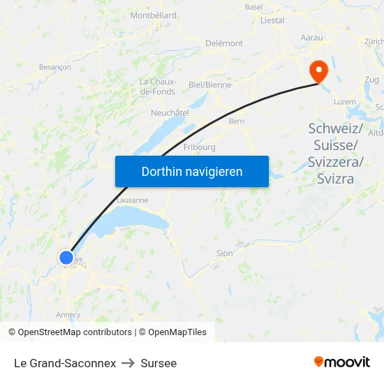 Le Grand-Saconnex to Sursee map
