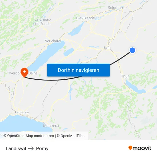 Landiswil to Pomy map
